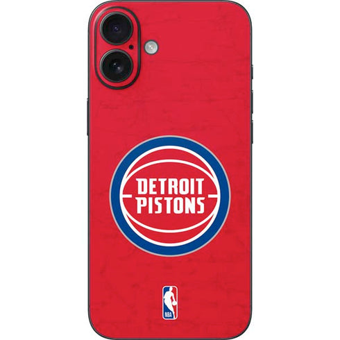 NBA Detroit Pistons Distressed iPhone 16 Plus Skin
